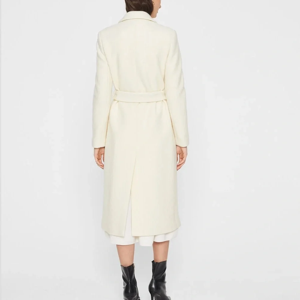 Slim Belted Coat - New With Tags - NEVER WORN - White - Picture 2 of 5